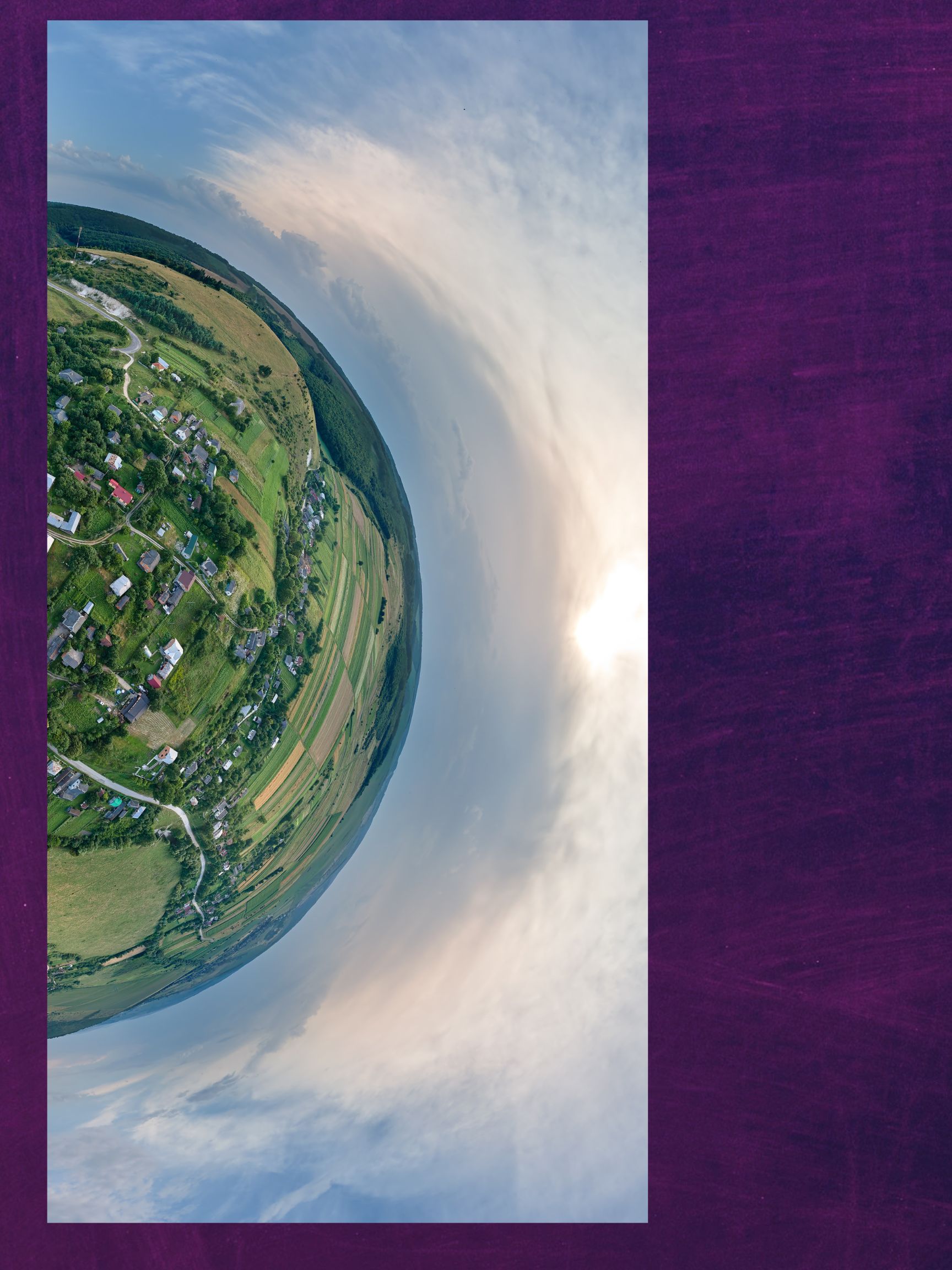 Aerial view of the globe. 